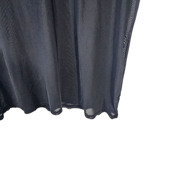 I JOAH Sheer Mesh Black long Red Flower tunic mini dress - Picture 4 of 5